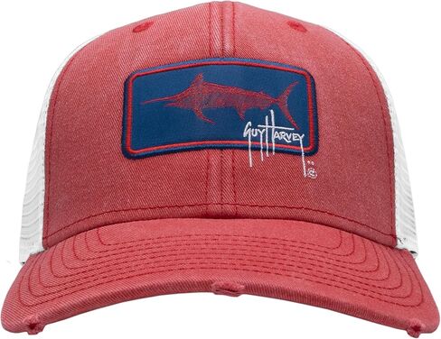 قبعة سائق الشاحنة Chambray للرجال من Guy Harvey، رقعة حمراء/بيلفيش in Kuwait