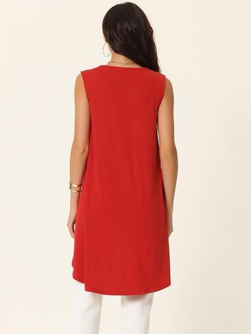 Women's High Low Asymmetrical Tops Sleeveless V Neck Irregular Hem Flowy Blouse Tops in Saudi Arabia
