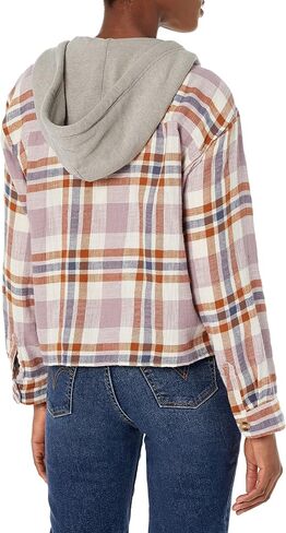 Lucky Brand Women's Plaid Cropped Hoodie in Saudi Arabia