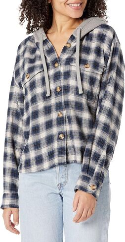 Lucky Brand Women's Plaid Cropped Hoodie in Saudi Arabia