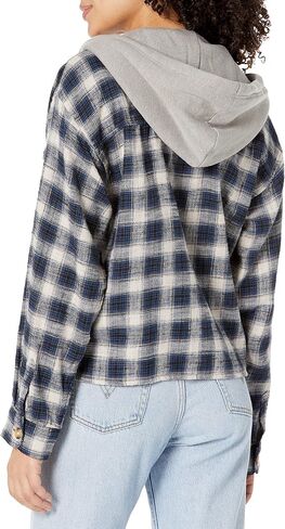 Lucky Brand Women's Plaid Cropped Hoodie in Saudi Arabia