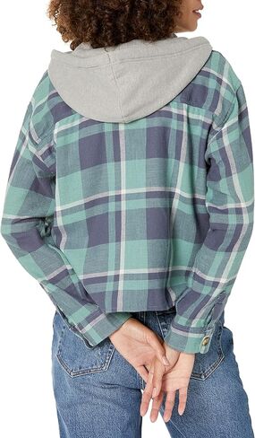 Lucky Brand Women's Plaid Cropped Hoodie in Saudi Arabia