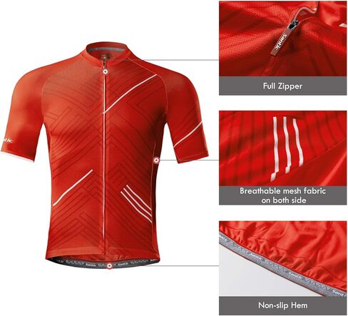 Santic Men’s Cycling Jersey Short Sleeve Bike Shirts for Men Bicycle Jacket with Pockets Breathable & Quick Dry Yorkson in Kuwait