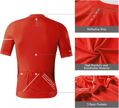 Santic Men’s Cycling Jersey Short Sleeve Bike Shirts for Men Bicycle Jacket with Pockets Breathable & Quick Dry Yorkson in Kuwait