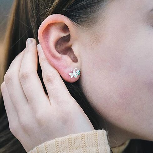 Minimalist Honeybee Small Stud Earrings for Women Girls 925 Sterling Silver Bee Cartilage Tragus Earrings Studs Bumble Bee Earrings Simple Jewelry Gifts in Saudi Arabia