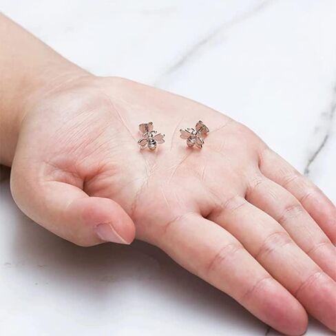 Minimalist Honeybee Small Stud Earrings for Women Girls 925 Sterling Silver Bee Cartilage Tragus Earrings Studs Bumble Bee Earrings Simple Jewelry Gifts in Saudi Arabia