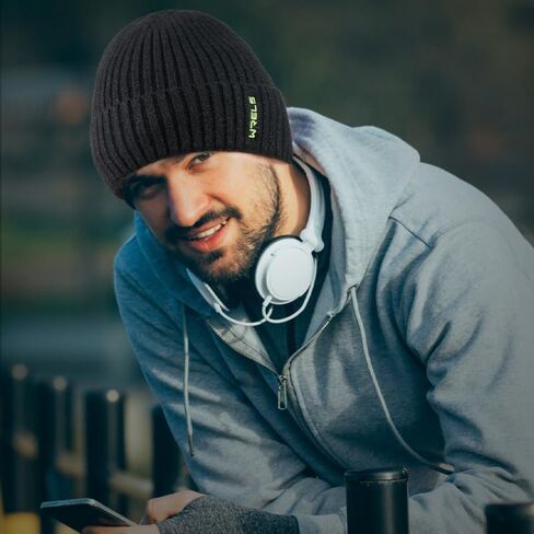 قبعة شتوية للرجال والنساء والرجال قبعة متماسكة سميكة على شكل جمجمة قبعة مترهلة دافئة وناعمة للتزلج في الهواء الطلق والركض in Kuwait