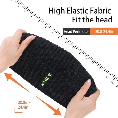 قبعة شتوية للرجال والنساء والرجال قبعة متماسكة سميكة على شكل جمجمة قبعة مترهلة دافئة وناعمة للتزلج في الهواء الطلق والركض in Kuwait