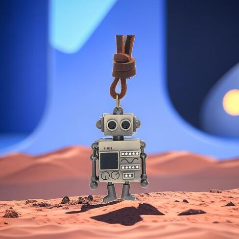 TV Robot Pendant Necklace,15-30 inch Adjustable Cowhide Rope,Brass Color Cute Robot Sweater Chain,Robot Necklace with Adjustable Limbs,Great Gift for Robot Lovers in Saudi Arabia