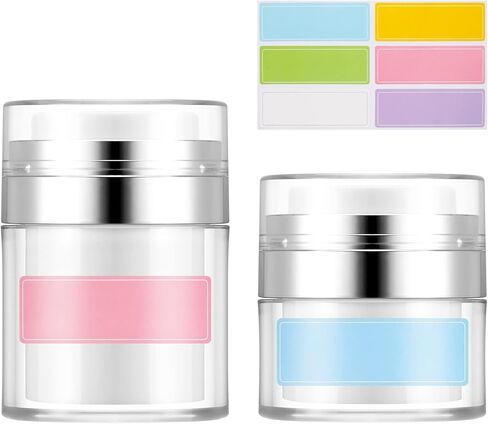 2 Packs Airless Pump Jar, Lotion Dispenser With Pump, Travel Containers for Lotions and Creams Leak Proof, Portable Refillable Cosmetic Jars for Makeup, Essence,Moisturizer in Kuwait