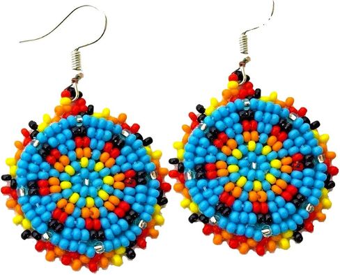 Handmade Cute Seed Beaded Earrings 1.2 Round in Kuwait