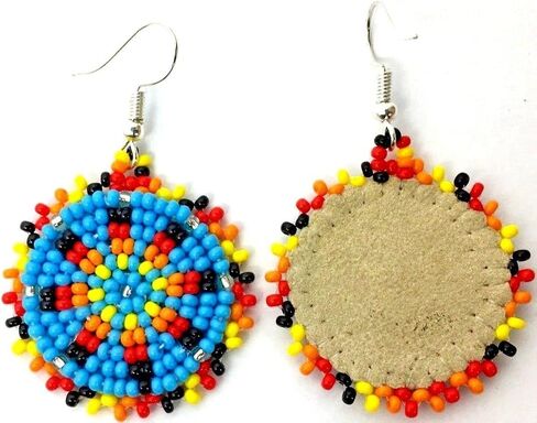 Handmade Cute Seed Beaded Earrings 1.2 Round in Kuwait
