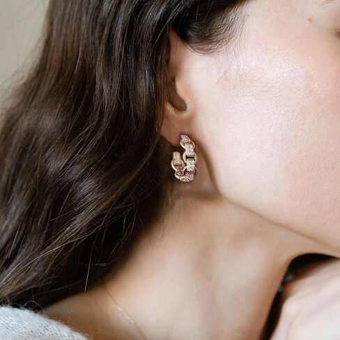 Gold Hoop Earrings for Women Simple Cute Jewelry Gifts for Women Girls in Kuwait