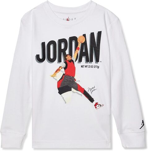 تي شيرت Jordan MVP Breakout طويل الأكمام للأولاد (الأطفال الصغار/الأطفال الصغار) أبيض 6 (طفل صغير) in Saudi Arabia