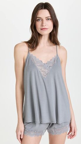 Flora Nikrooz Women's Floretta II Knit Cami Pajama Set with Lace Trim in Kuwait