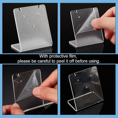 PH PandaHall 10PCS 40 Holes L-Shape Earring Stand, Acrylic Earring Holder Single Pair Clear Jewelry Organizer Displays for Necklace Jewelry Dangling Slant Back Display Marketing, 1.97x1.18x2.17inch in Saudi Arabia