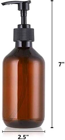 Jucoan 9 Pack Empty Plastic Pump Bottles, 10oz Amber Refillable Lotion Soap Shampoo Dispenser Bottles for Kitchen Sink Bathroom in Saudi Arabia
