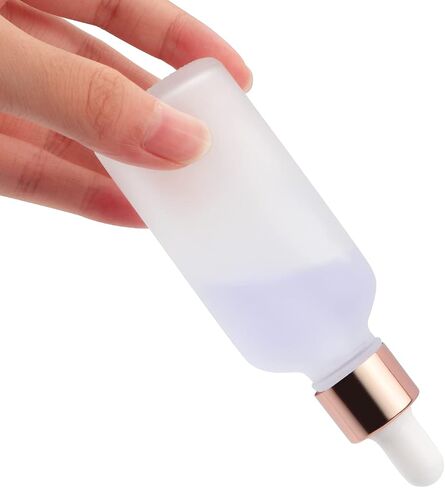 6 Pack,Frosted Glass Essential Oil Dropper Bottle,Empty Glass Liquid Container Holder With Glass Eye Dropper,Rose-Golden Caps Travel Perfume Cosmetic Container-Pipette&Funnel included (50ml/1.7 Ounce) in Saudi Arabia