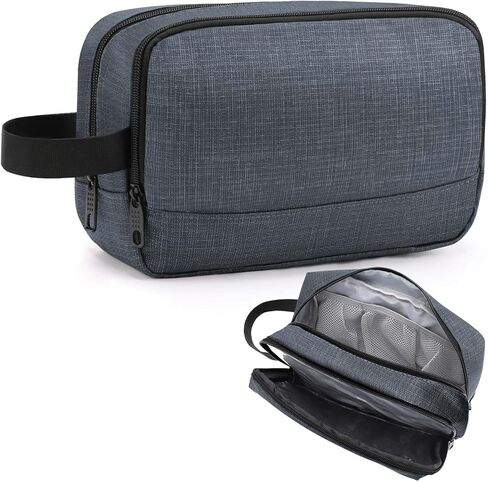 حقيبة أدوات الزينة للسفر من إم آند سي ميوزيك للرجال والنساء أثناء السفر، مجموعة أدوات الحلاقة المقاومة للماء لتنظيم ملحقات أدوات الزينة (أخضر جيشي) in Kuwait