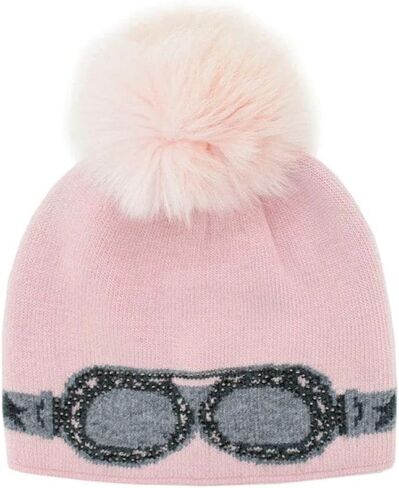 Pink Knit Hat Sparkle Sunglasses Fox Pink Pom Pom in Saudi Arabia