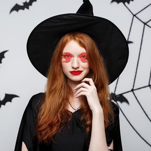 Klfoho Devil Ear Heart Shape Sunglasses Rimless Goth Glasses for Women Men Christmas Party Cosplay Glasses Trendy Eyewear in Kuwait