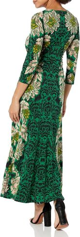London Times Women's Jewel Neck 3/4 Sleeve Maxi Dress Flattering Placement Event Occasion in Saudi Arabia