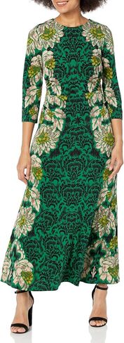 London Times Women's Jewel Neck 3/4 Sleeve Maxi Dress Flattering Placement Event Occasion in Saudi Arabia