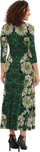 London Times Women's Jewel Neck 3/4 Sleeve Maxi Dress Flattering Placement Event Occasion in Saudi Arabia