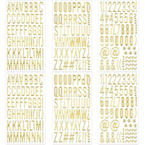 Gold Puffy Letter and Number Stickers 1 inch Gold 3D Alphabet Letter Stickers Waterproof Golden Foam Stickers Self-Adhesive for Mailbox Poster Scrapbooking Sign Graduation Cap Decoration DIY(6 Sheets)