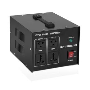 2000w Voltage Transformer Converter with Circuit Breaker Protection Step Up/Down AC 110V/120V/220V/240V Power Converter Universal Outlet Black
