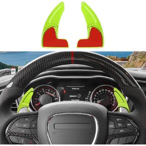Linskip 2Pcs Wheel Shift Paddle Extended Shifter Trim Cover for Dodge Challenger Charger Durango RT & Scat Pack 2015-2022, for Jeep Grand Cherokee 2014-2022 Interior Decoration Accessories (Red)