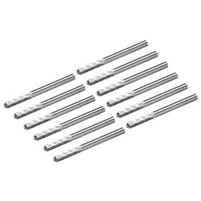 uxcell Tungsten Carbide Rotary Files 1/8" Shank, Single Cut Cylindrical Radius End Rotary Burrs Tool 3mm Dia, for Die Grinder Drill Bit Alloy Steel Hard Metal Carving Polishing, 12pcs