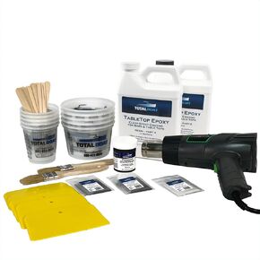 TotalBoat DIY Epoxy Black Marble Effect Countertop Project Kit | Includes Resin, Pigments & Tools | Make Faux Marble Kitchen Countertops, Bathroom Counters & Coffee Tables (Gallon Kit)