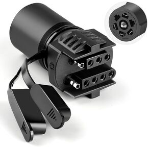 Trailer Light Adapter, 2024 New 7 Pin Trailer Plug Adapter 2 in 1 Design - 7 Pin to 4 Pin Trailer Adapter & 7 Pin to 5 Pin Trailer Light Plug Adapter, with Rain Cover