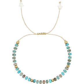 أساور الكاحل الكريستالية العلاجية للنساء والفتيات، خلخال من الأحجار الكريمة الطبيعية قابلة للتعديل in Kuwait