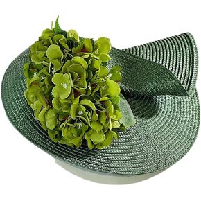L'ouve Fascinators for Women Tea Party Headband Church Hat Kentucky Derby Hats Cocktail Flower Headwear Wide Brim Green
