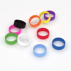 GRIFITI Band Joes 3" x 0.75" Small Silicone Elastic Rubber Bands Rings Gasket Bottle Food Cooking Durable Office Boxes Wraps 10 Pack Assorted Colorful High Strong Rubberbands Heavy Round Siliconebands