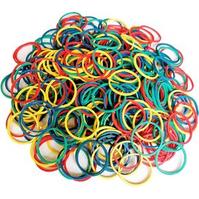 1000PCS 25mm(1inch) JOYLOYAL Multi-Color Rubber Bands Stretchable Elastic Bands Sturdy Rubber Bands for School Home and Office Use Stationery Supplies