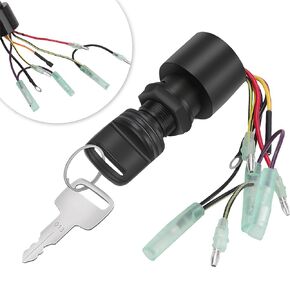 87-17009A5 87-17009A2 Boat Ignition Switch Replacement for Mercury Mariner Outboard Motor Control Box Ignition Key Switch with 2 Keys 3 Position 6 Wire Connectors for Mercury Push Choke Ignition