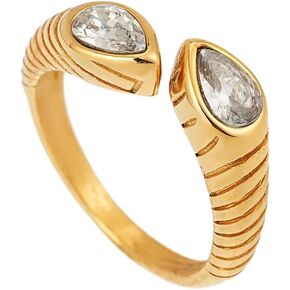 Sylph Chunky Statement Ring Snake Stackable Rings for Women Teen Girls Medieval Zircon Inlaid Ring Minimalist Exaggerated Ring Twisted Braided Ring Gift