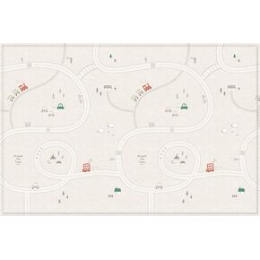 Parklon LaPure Soft Cushioned Baby Play Mat (Around Town + Fabric Beige, One-Piece, Reversible, Water Resistant, Medium)