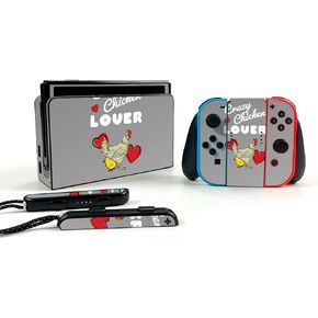 MightySkins Skin Compatible with Nintendo Switch OLED - Crazy Chicken Lover | Protective, Durable, and Unique Vinyl Decal wrap Cover | Easy to Apply and Change Styles | Made in The USA