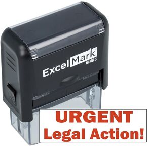 ExcelMark Urgent! Legal Action! - Self Inking Bill Collection Stamp in Red Ink