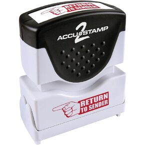 ACCUSTAMP2 Message Stamp, “Return to Sender" Message with Shutter, Self-Inking and Pre-Inking for Businesses and Offices, Red Ink (035631)