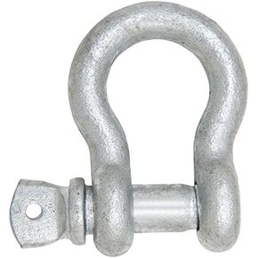 MarineNow 1/4" US Type Drop Forged Galvanized Bow Shackle with Over Size Screw Pin for Anchor, Towing, Off Road Recovery (1/4" with 5/16" Pin 1/2" T WLL) Hot Dipped Galvanized