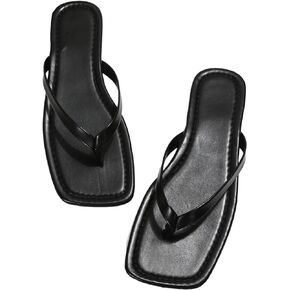 GORGLITTER Women's Flip Flops Square Thong Sandals Summer Flat Slippers