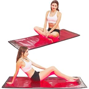 جهاز العلاج بالضوء الأحمر من ALDIOUS، وسادة إضاءة حمراء وبالقرب من الأشعة تحت الحمراء 1440 قطعة، حصيرة علاج بالضوء LED لكامل الجسم 67 بوصة × 23.6 بوصة، وسادة حمراء كبيرة لوضع المنزل مع وضع النبض، وضع التسخين، مؤقت قابل للتعديل in Kuwait