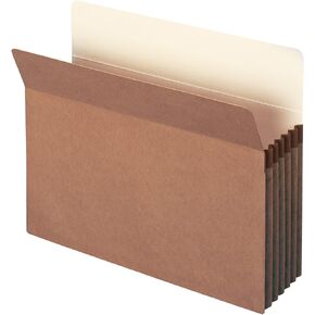 Smead 100% Recycled File Pocket, Straight-Cut Tab, 5-1/4" Expansion, Letter Size, Redrope, 10 per Box (73206)