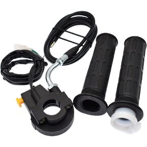 Twist Throttle Accelerator Handle Grips and 50 Inches Cable Assembly with Kill Switch for 7/8" 22mm Handlebar 49CC 80CC Motorized Bicycle Mini Bike Push Pocket Bike Quad Pocket