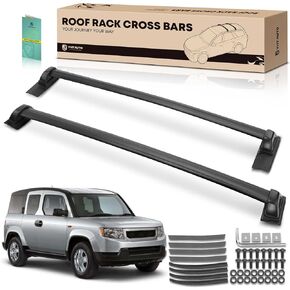 YHTAUTO 165 LBS Roof Rack Cross Bars w/Hardware Fit for Honda Element 2003-2011, T6063 Aluminum CrossBars Anti-Rust with Black Matte Surface for Snowboard Skiboard Kayak
